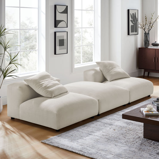 Leisure 3-Piece Modular Fabric Sectional, Sand