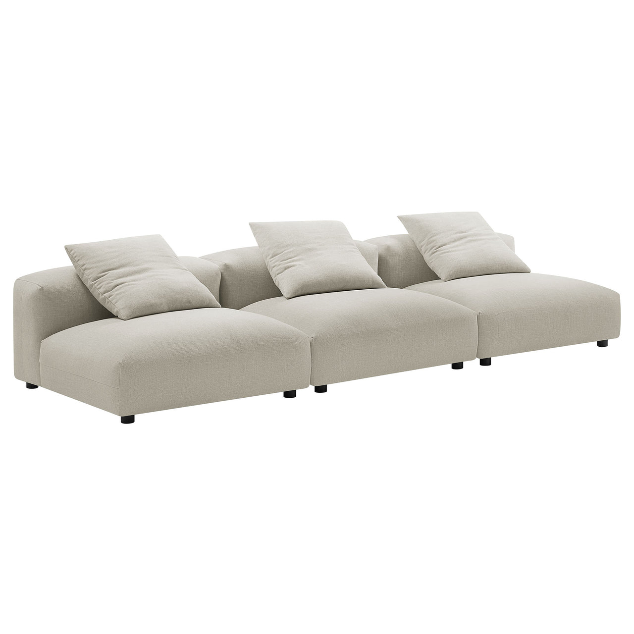 Leisure 3-Piece Modular Fabric Sofa Sectional, Linen