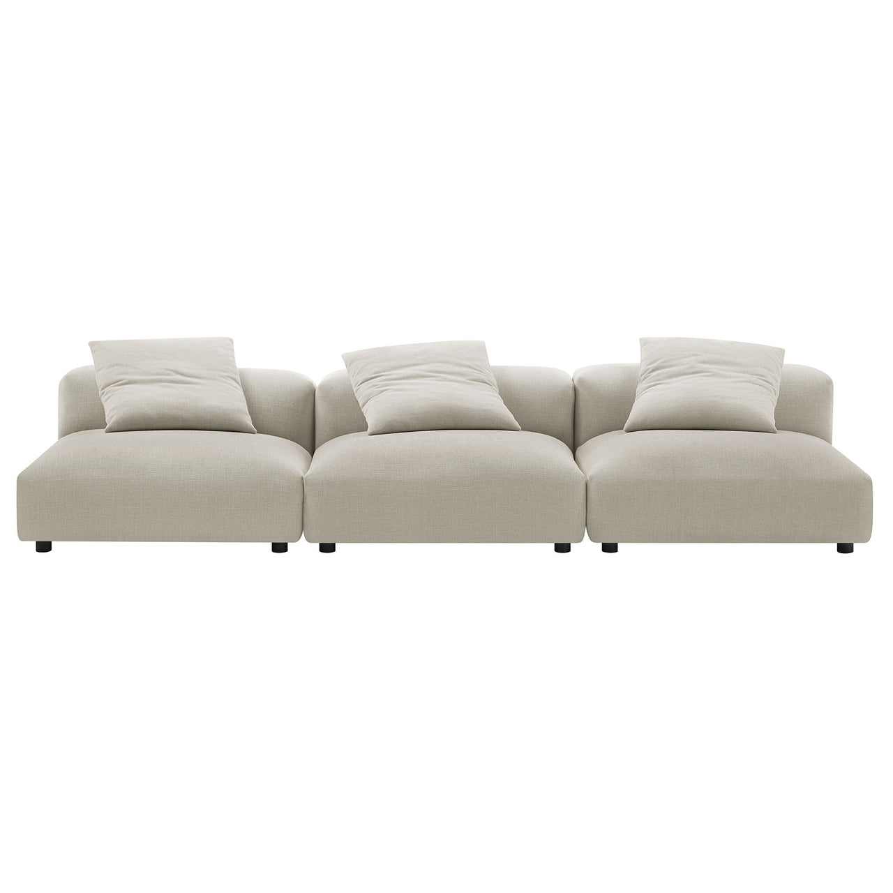 Leisure 3-Piece Modular Fabric Sofa Sectional, Linen