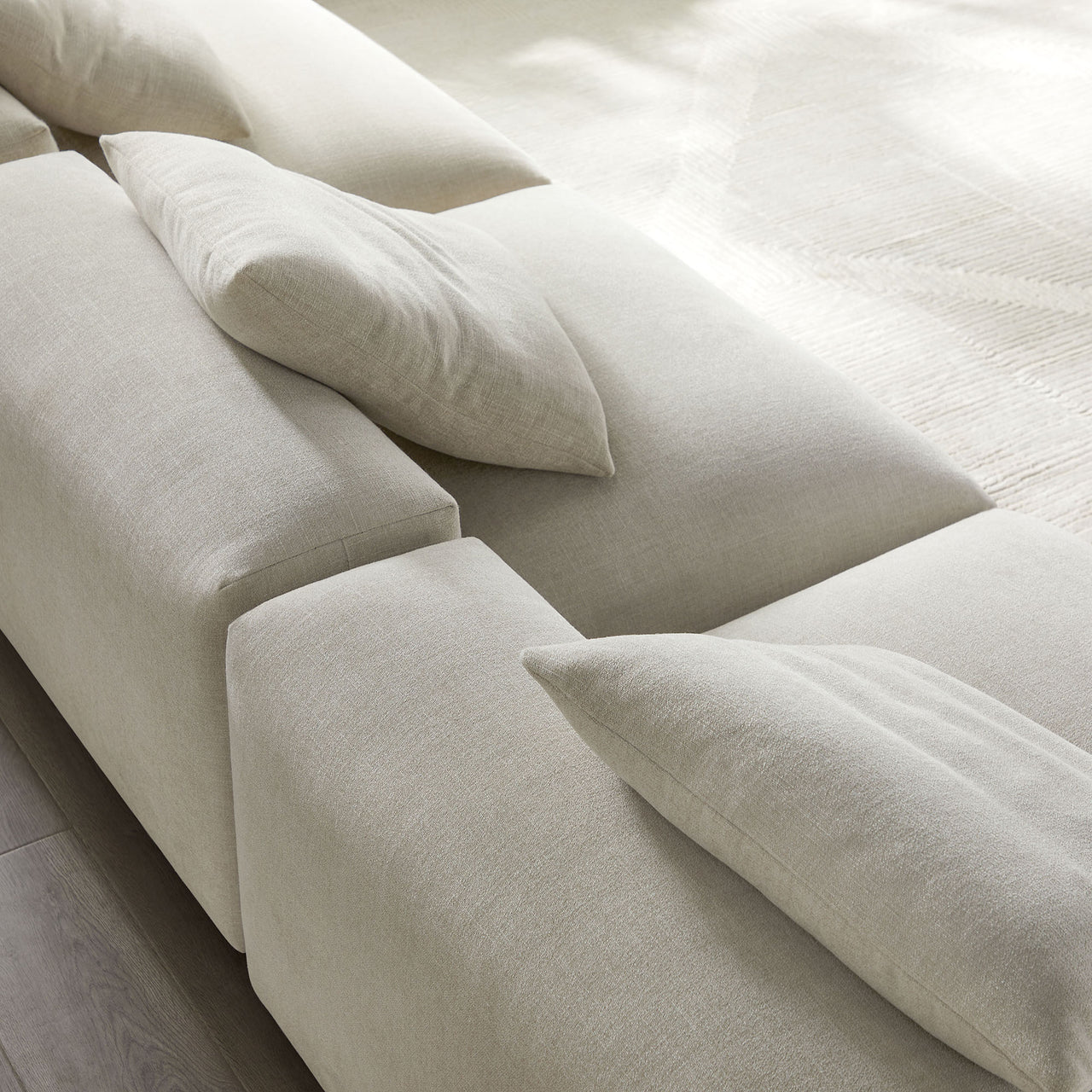 Leisure 3-Piece Modular Fabric Sofa Sectional, Linen