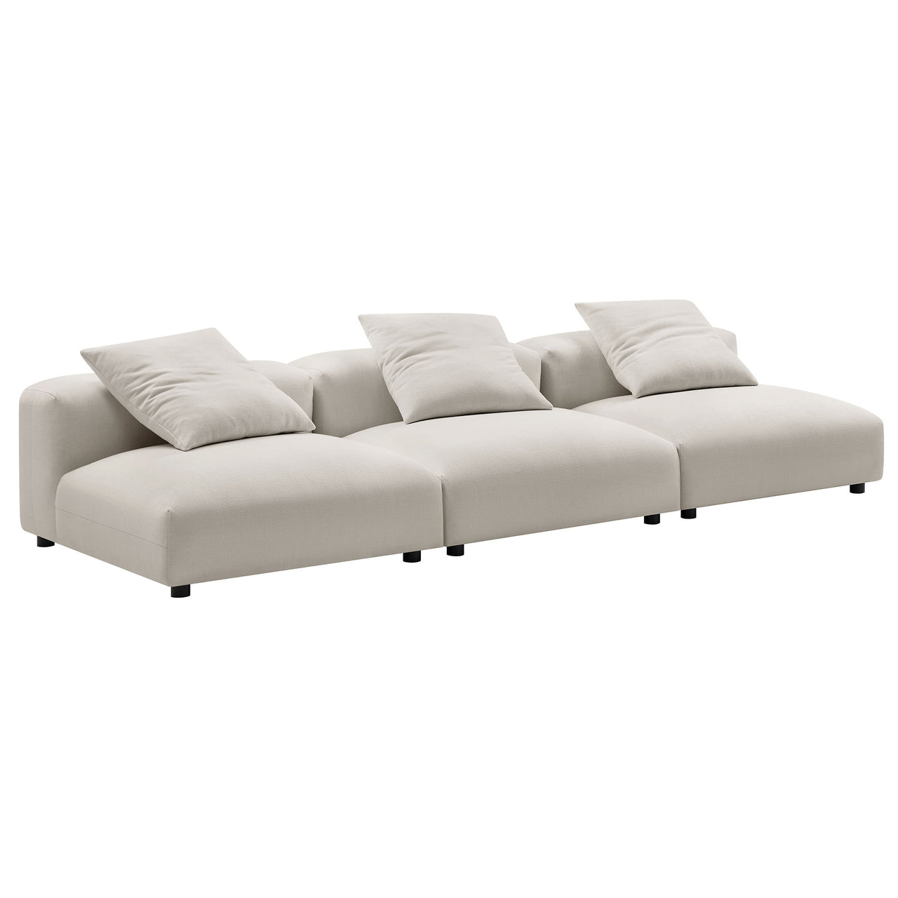 Leisure 3-Piece Modular Fabric Sofa Sectional, Sand