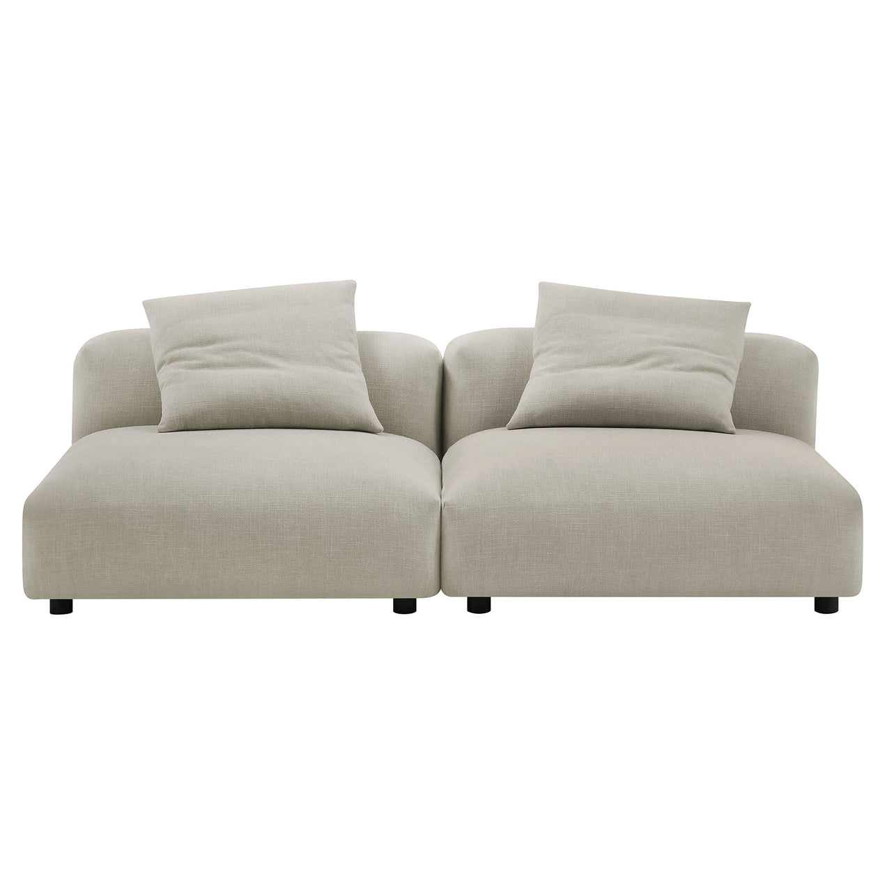 Leisure 2-Piece Modular Fabric Sofa Sectional, Linen