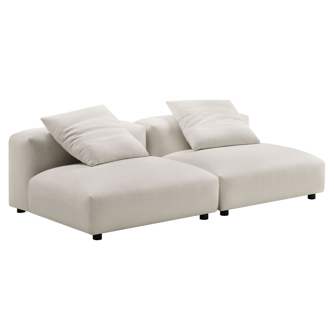 Leisure 2-Piece Modular Fabric Sofa Sectional, Sand