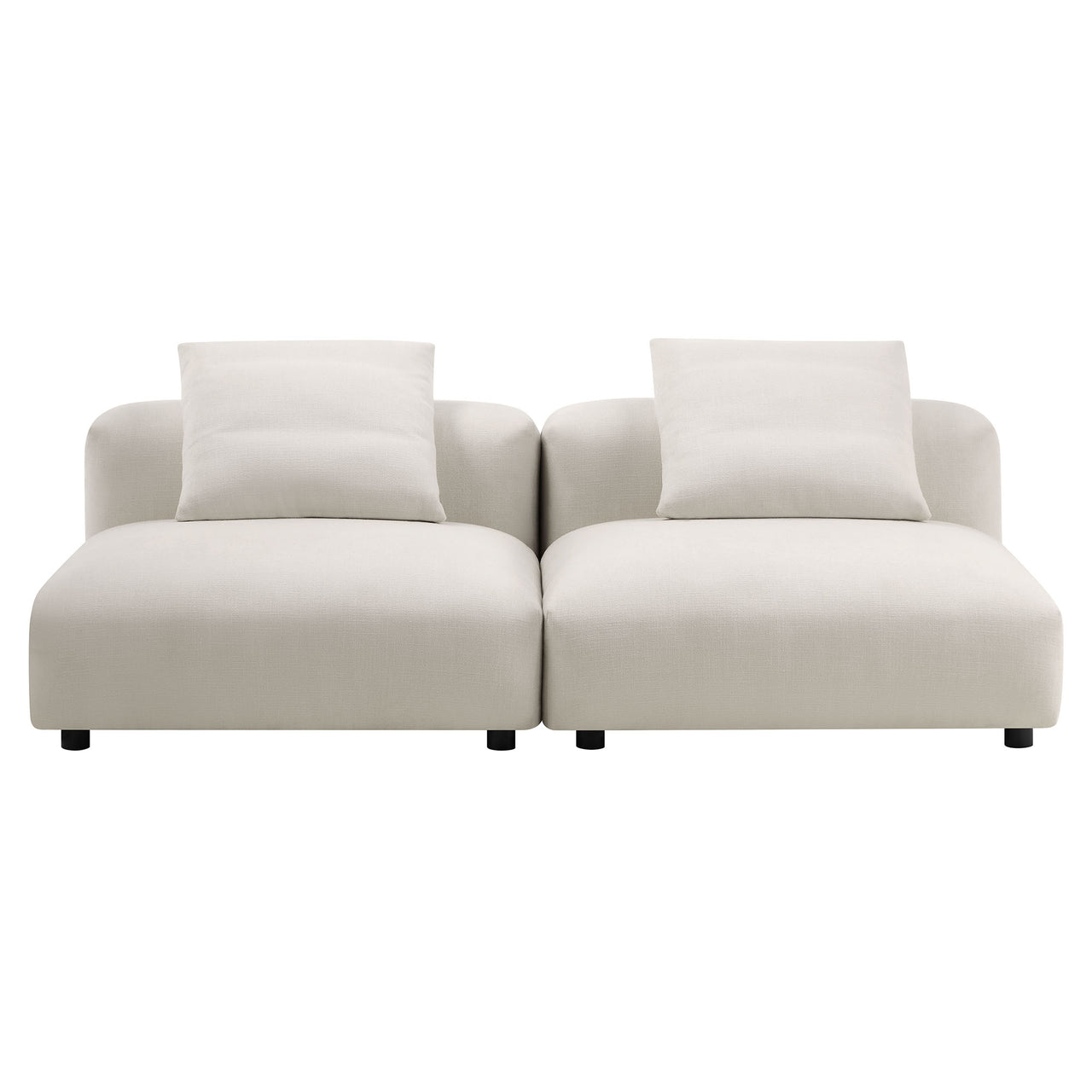 Leisure 2-Piece Modular Fabric Sofa Sectional, Sand