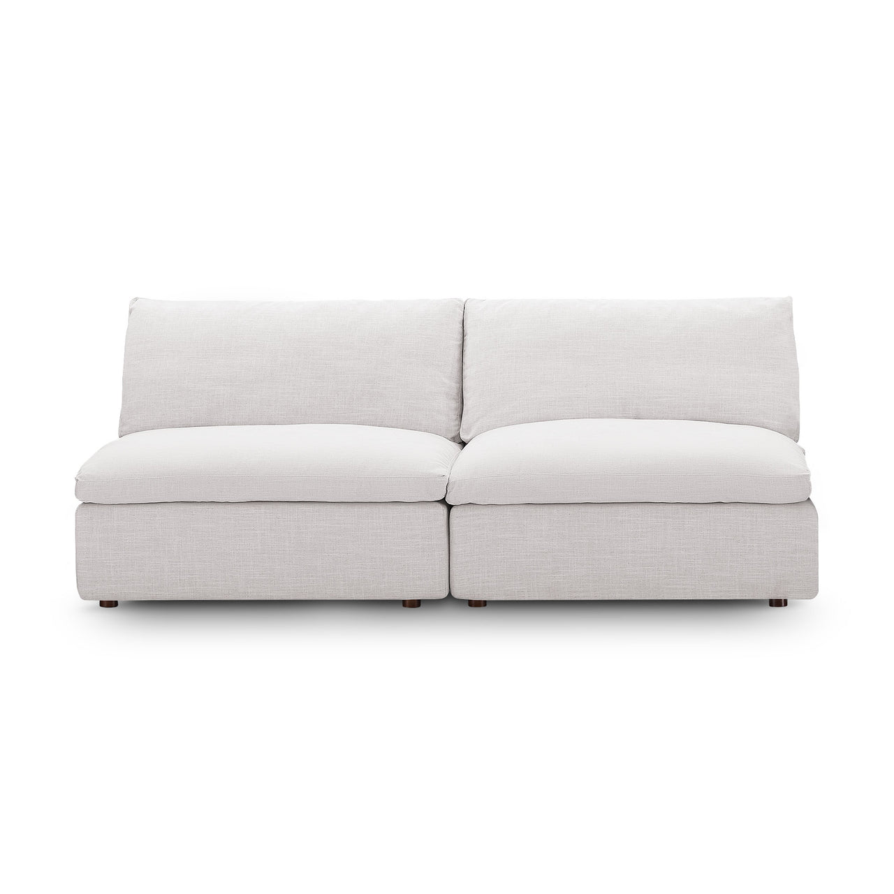 Angelic Cloudblend 2-Piece Armless Loveseat Sectional, Beige
