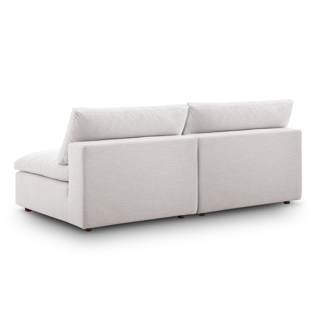 Angelic Cloudblend 2-Piece Armless Loveseat Sectional, Beige
