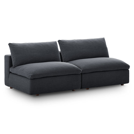 Angelic Cloudblend 2-Piece Armless Loveseat Sectional, Gray