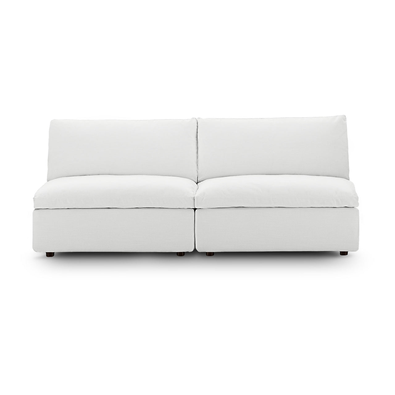 Angelic Cloudblend 2-Piece Armless Loveseat Sectional, White