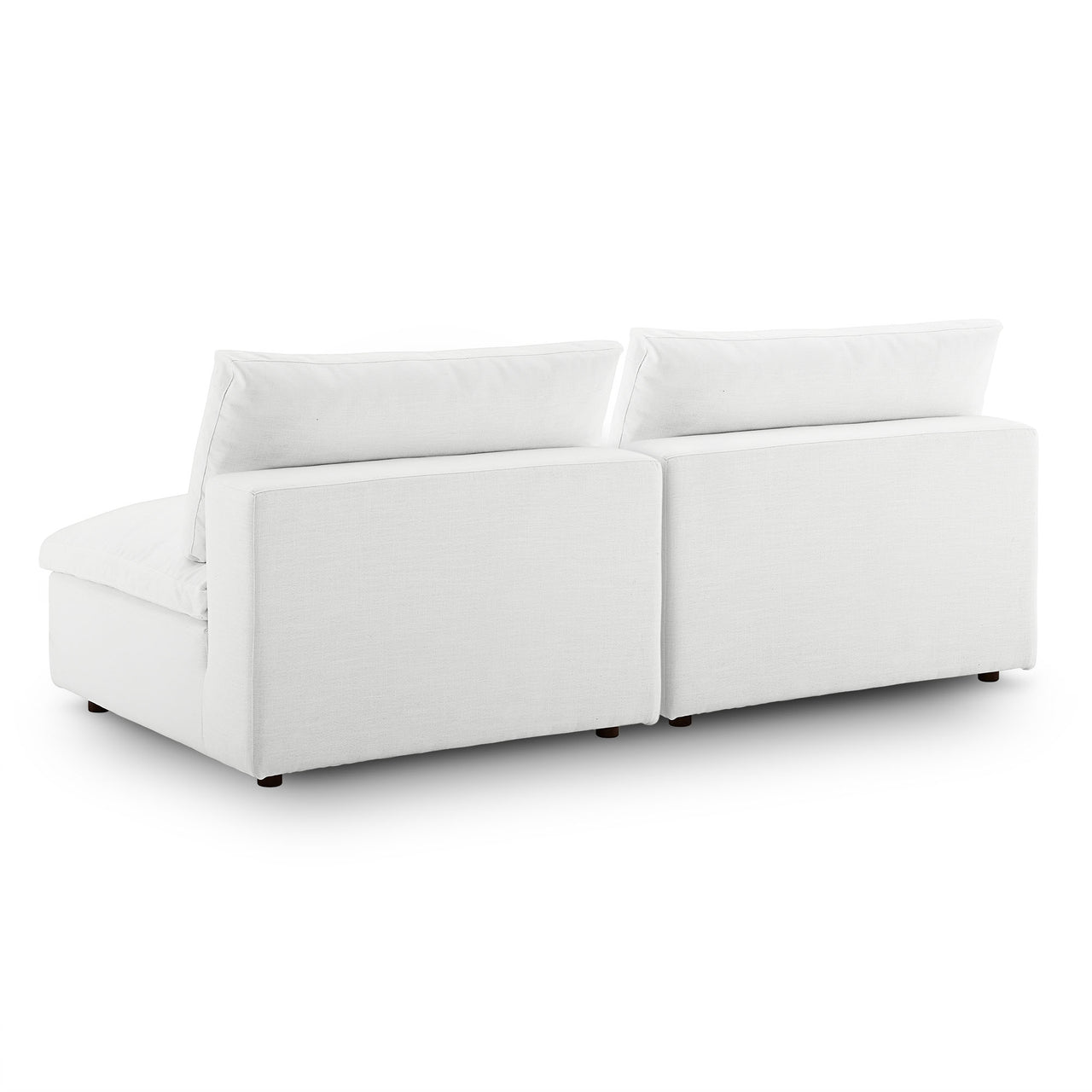 Angelic Cloudblend 2-Piece Armless Loveseat Sectional, White