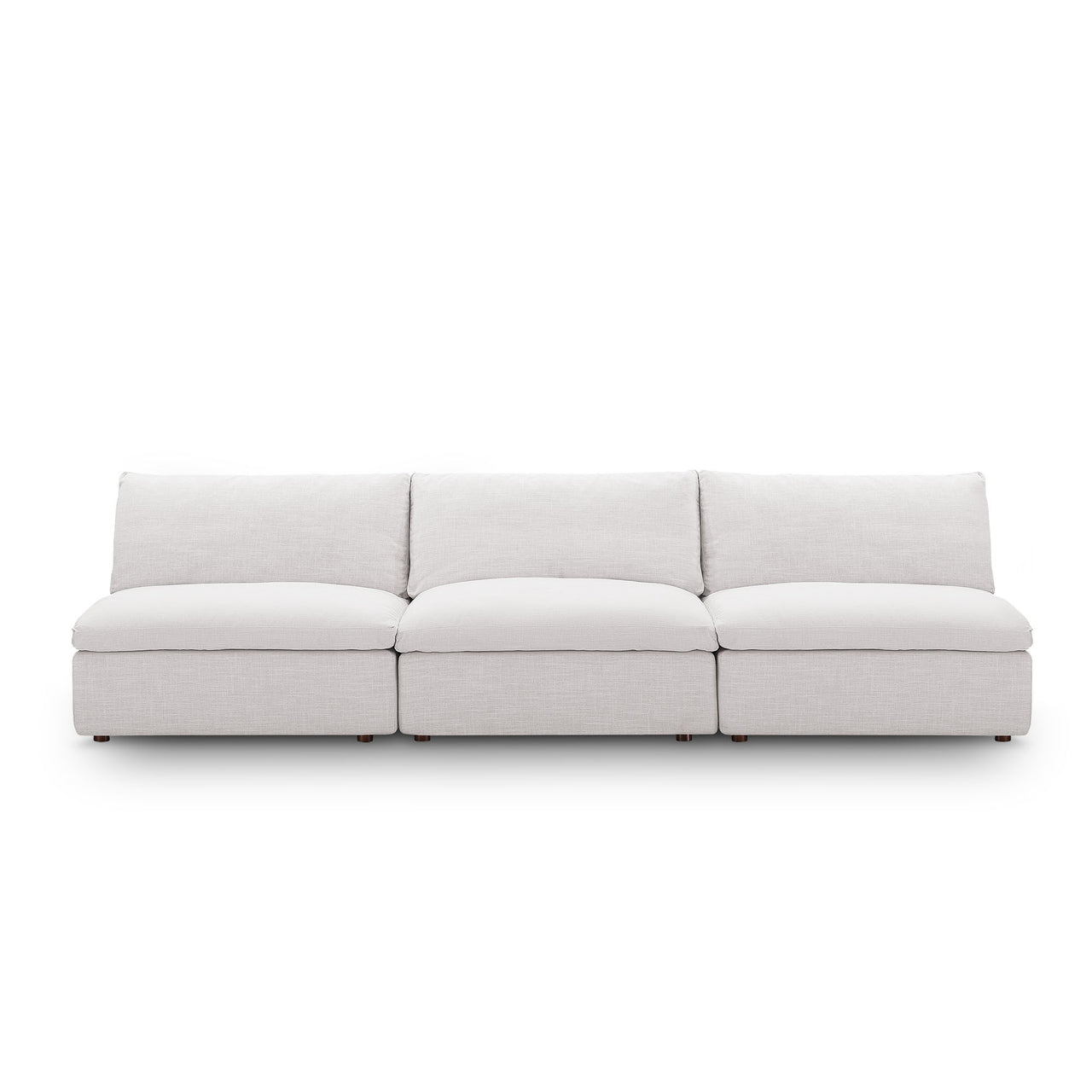 Angelic Cloudblend 3-Piece Armless Sofa Sectional, Beige