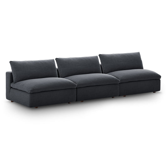 Angelic Cloudblend 3-Piece Armless Sofa Sectional, Gray