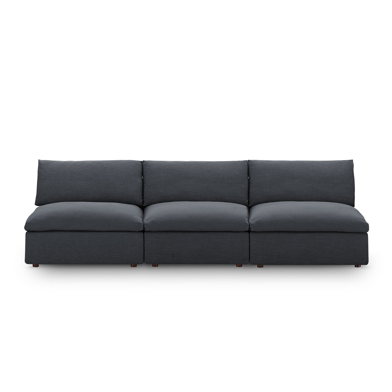 Angelic Cloudblend 3-Piece Armless Sofa Sectional, Gray