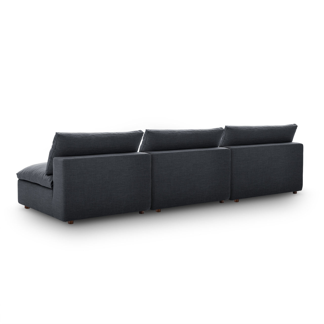 Angelic Cloudblend 3-Piece Armless Sofa Sectional, Gray