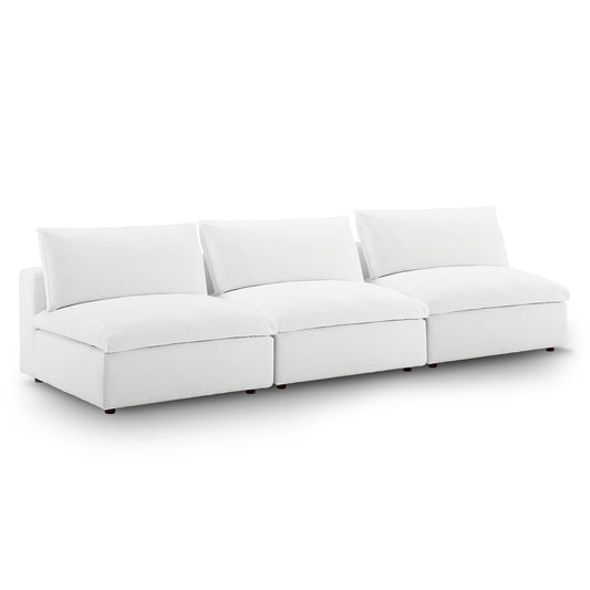Angelic Cloudblend 3-Piece Armless Sofa Sectional, White