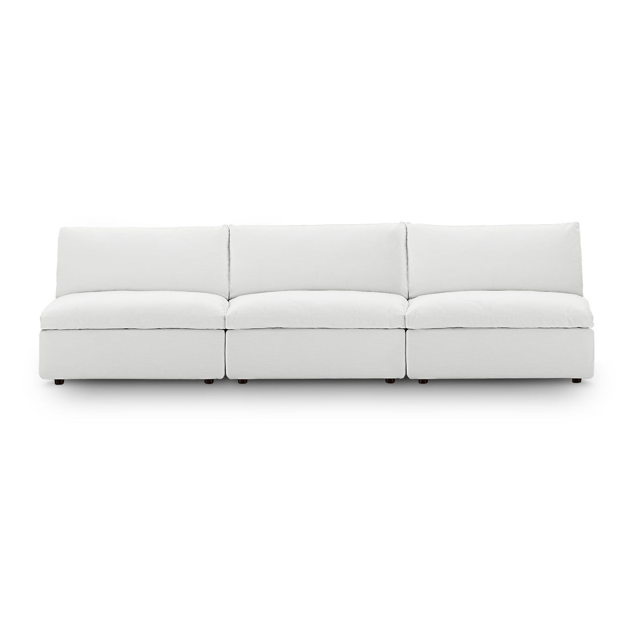 Angelic Cloudblend 3-Piece Armless Sofa Sectional, White