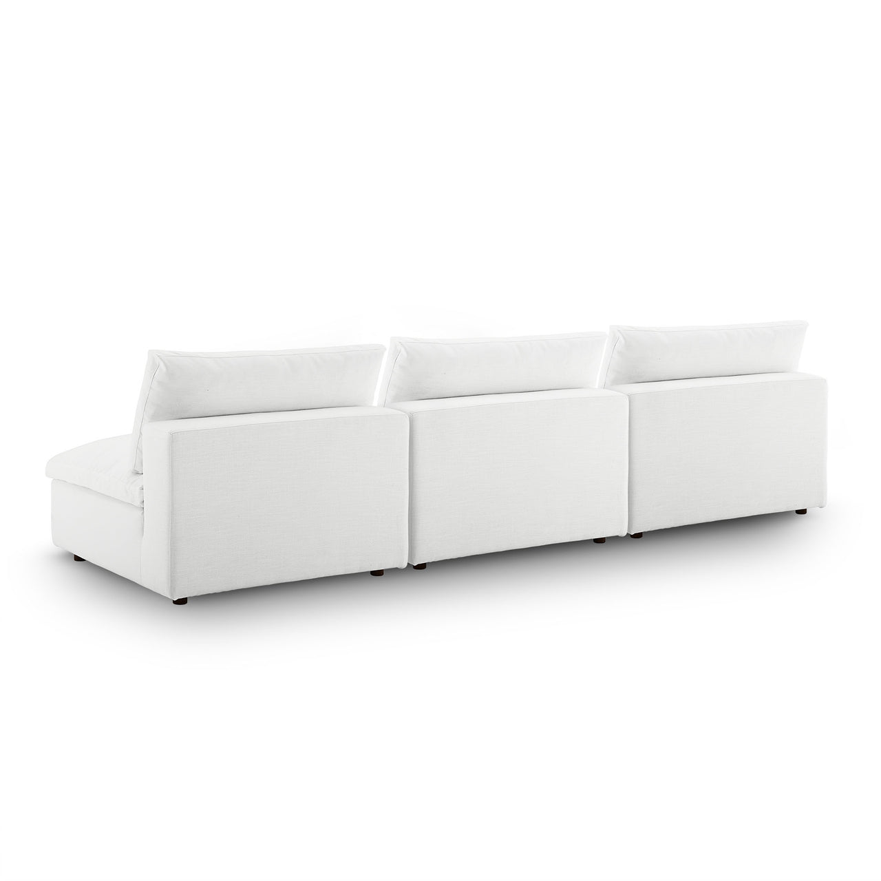 Angelic Cloudblend 3-Piece Armless Sofa Sectional, White
