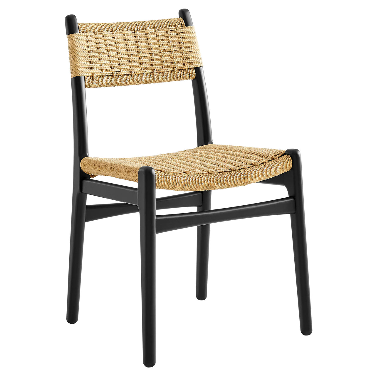 Persist Dining Chair Set of 2, Black & Natural Wood