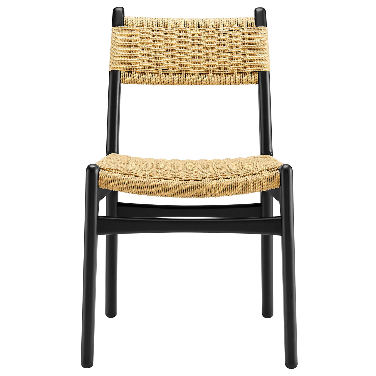 Persist Dining Chair Set of 2, Black & Natural Wood