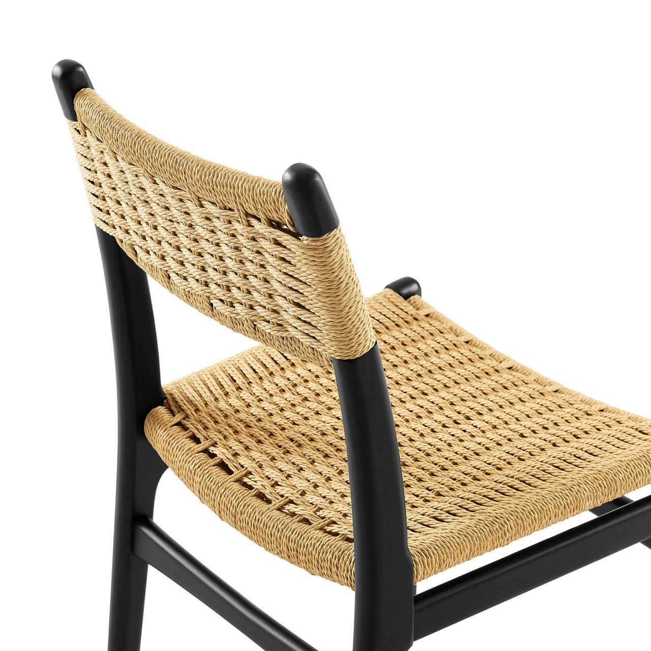 Persist Dining Chair Set of 2, Black & Natural Wood