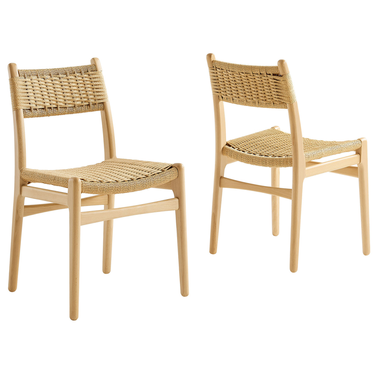 Persist Dining Chair Set of 2, Natural Wood