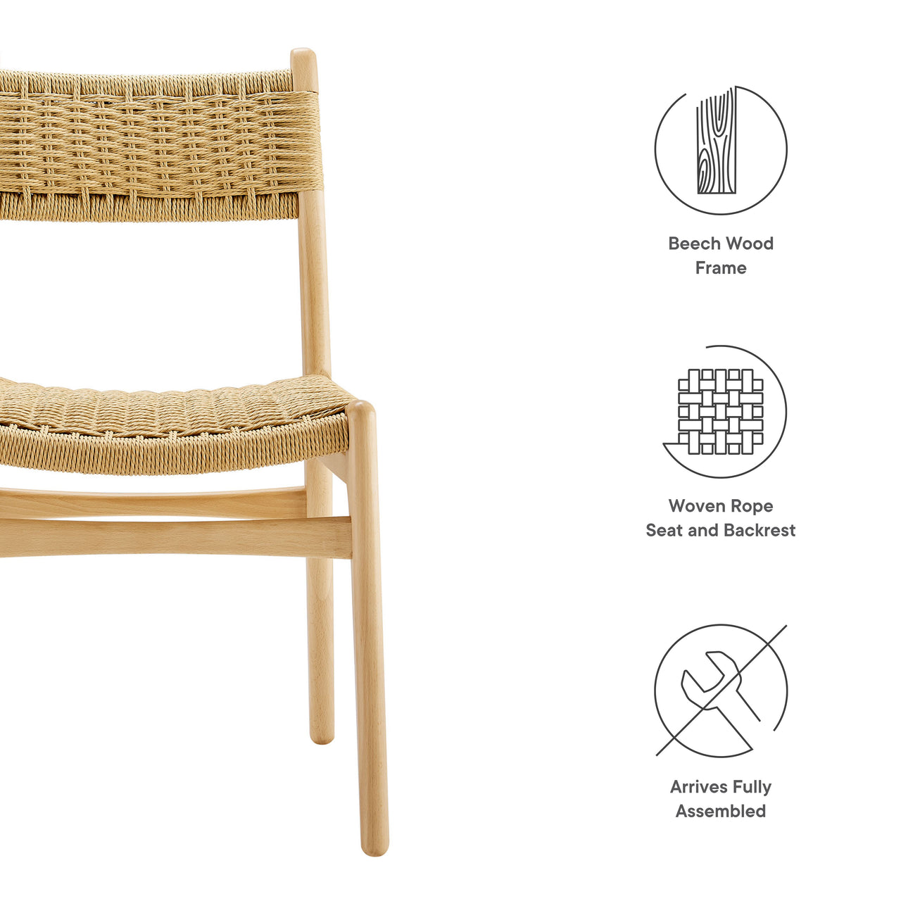 Persist Dining Chair Set of 2, Natural Wood