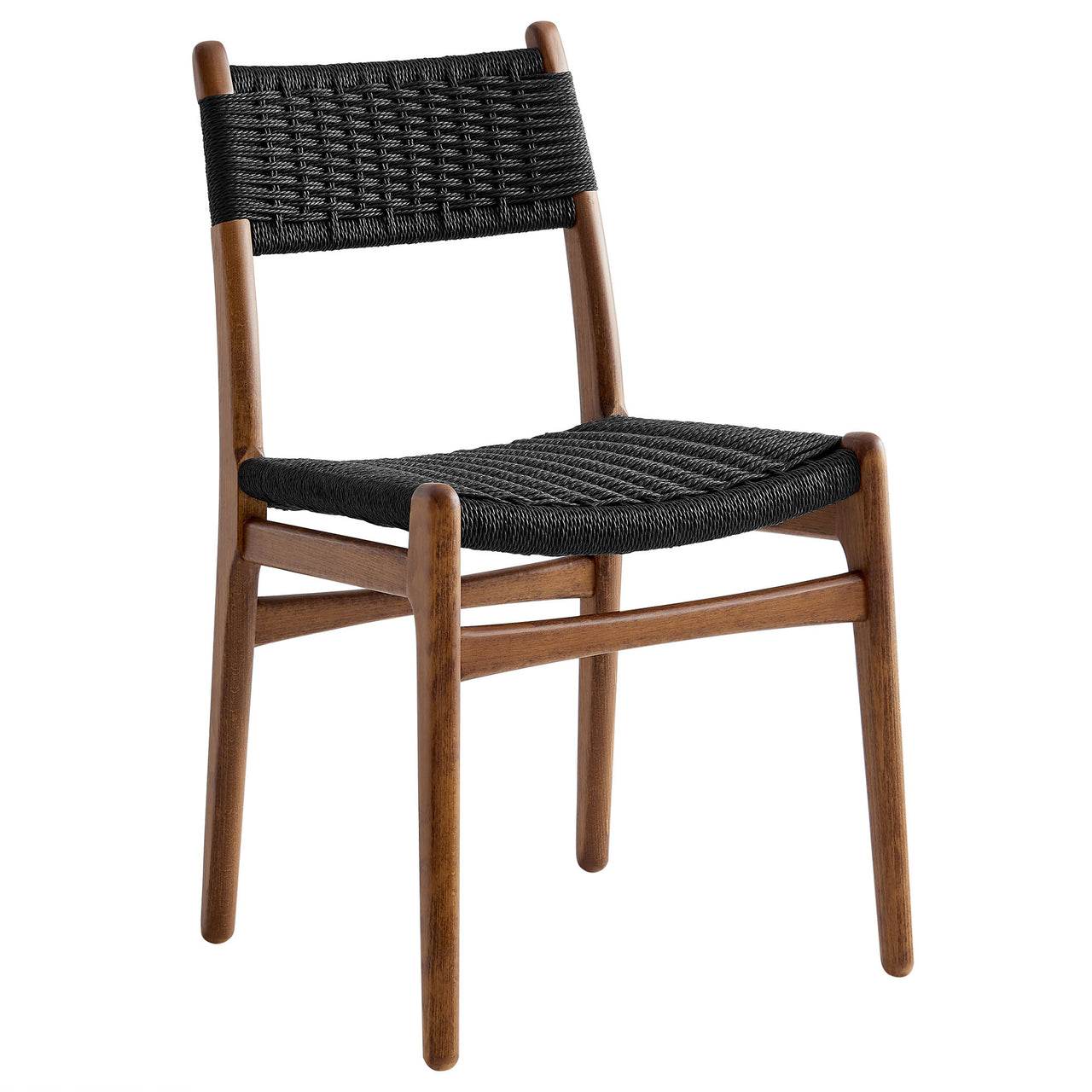 Persist Dining Chair Set of 2, Walnut & Black
