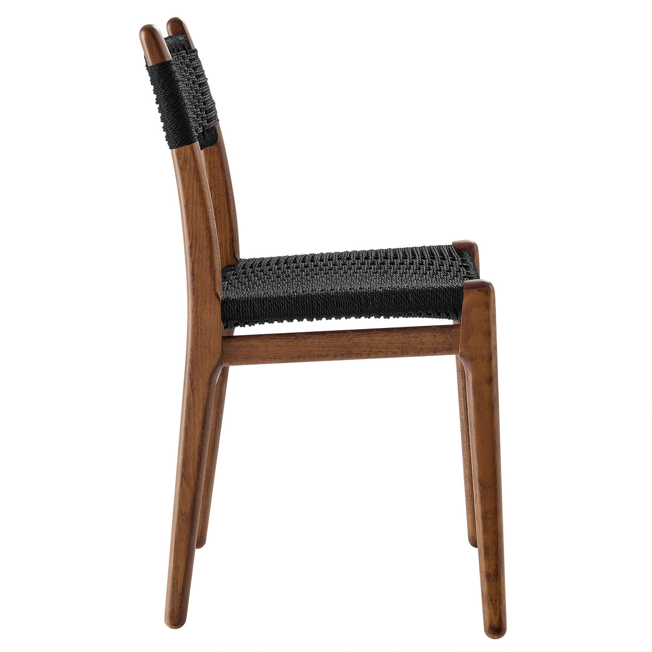 Persist Dining Chair Set of 2, Walnut & Black