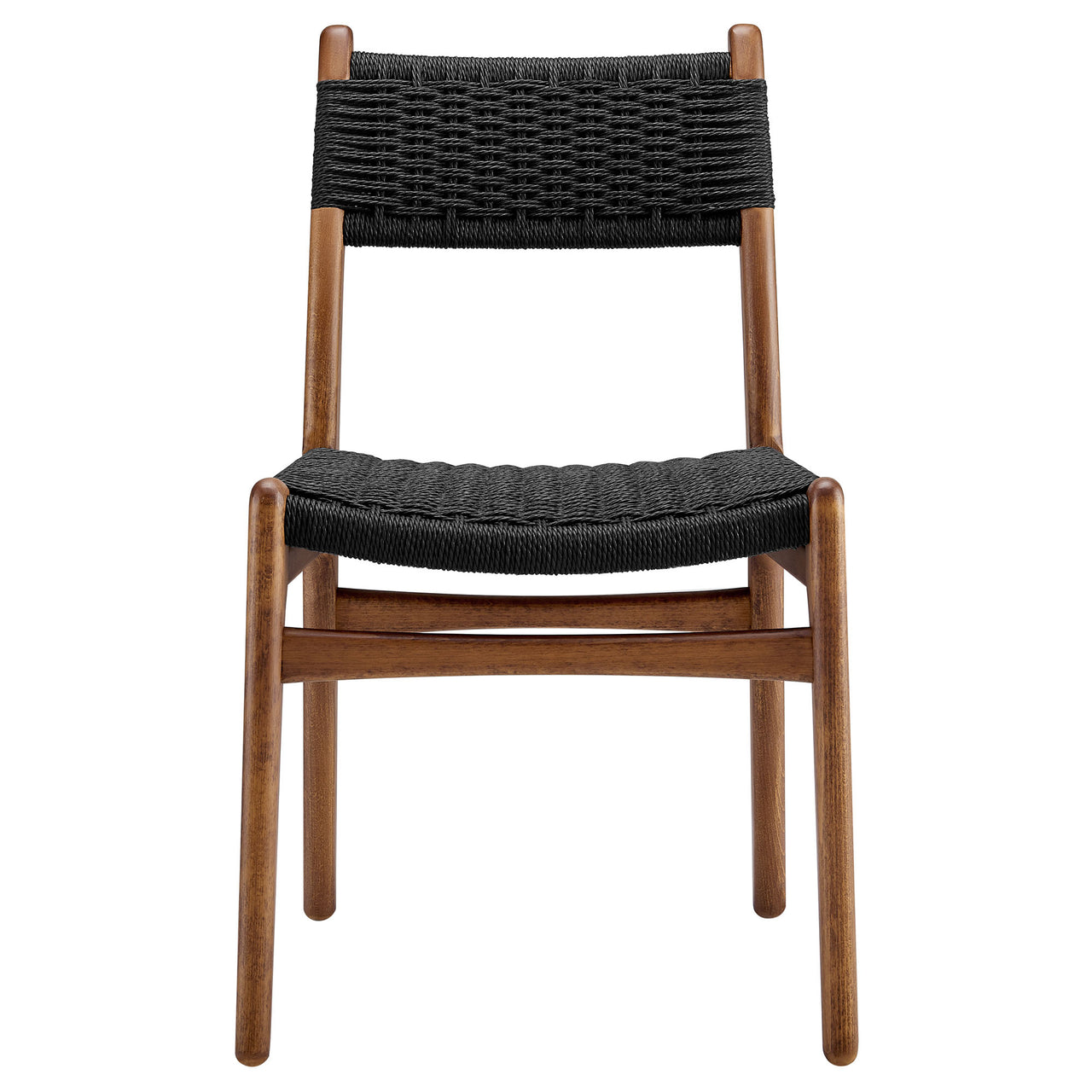 Persist Dining Chair Set of 2, Walnut & Black