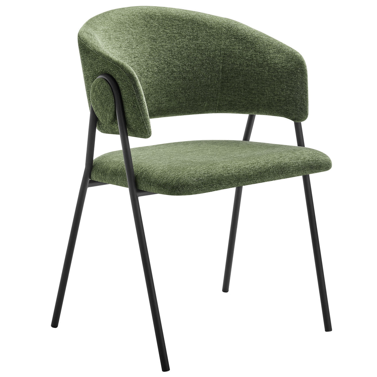 Alexis Chenille Dining Chair Set of 2, Fern & Black