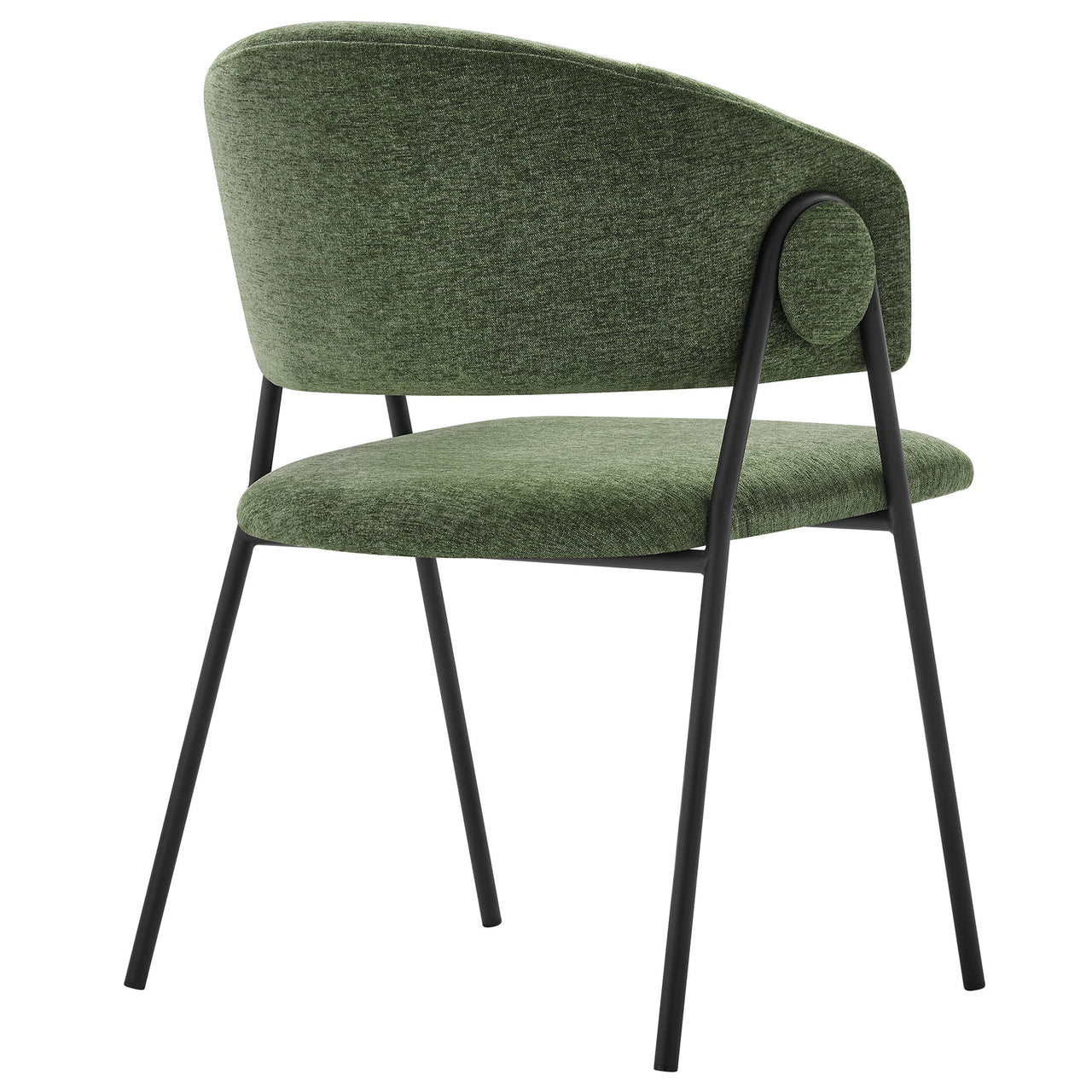 Alexis Chenille Dining Chair Set of 2, Fern & Black