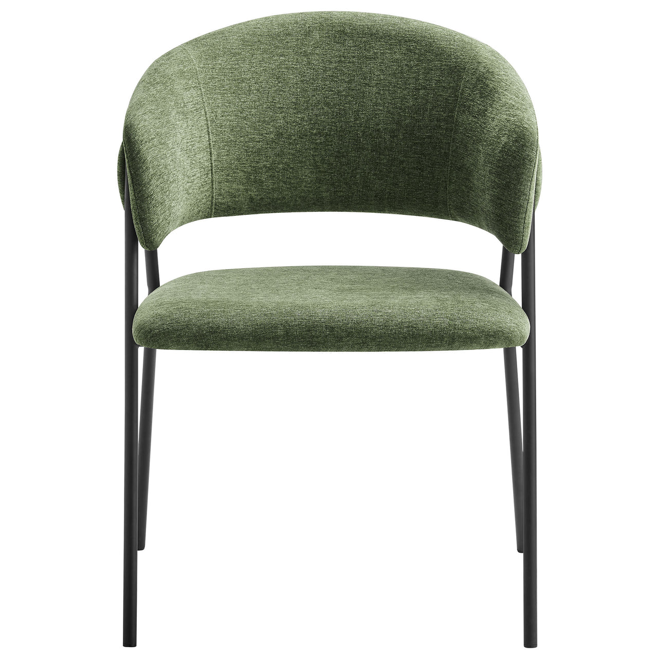Alexis Chenille Dining Chair Set of 2, Fern & Black