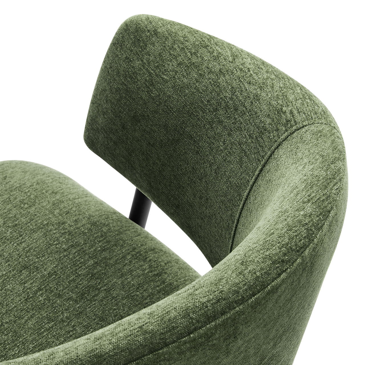 Alexis Chenille Dining Chair Set of 2, Fern & Black