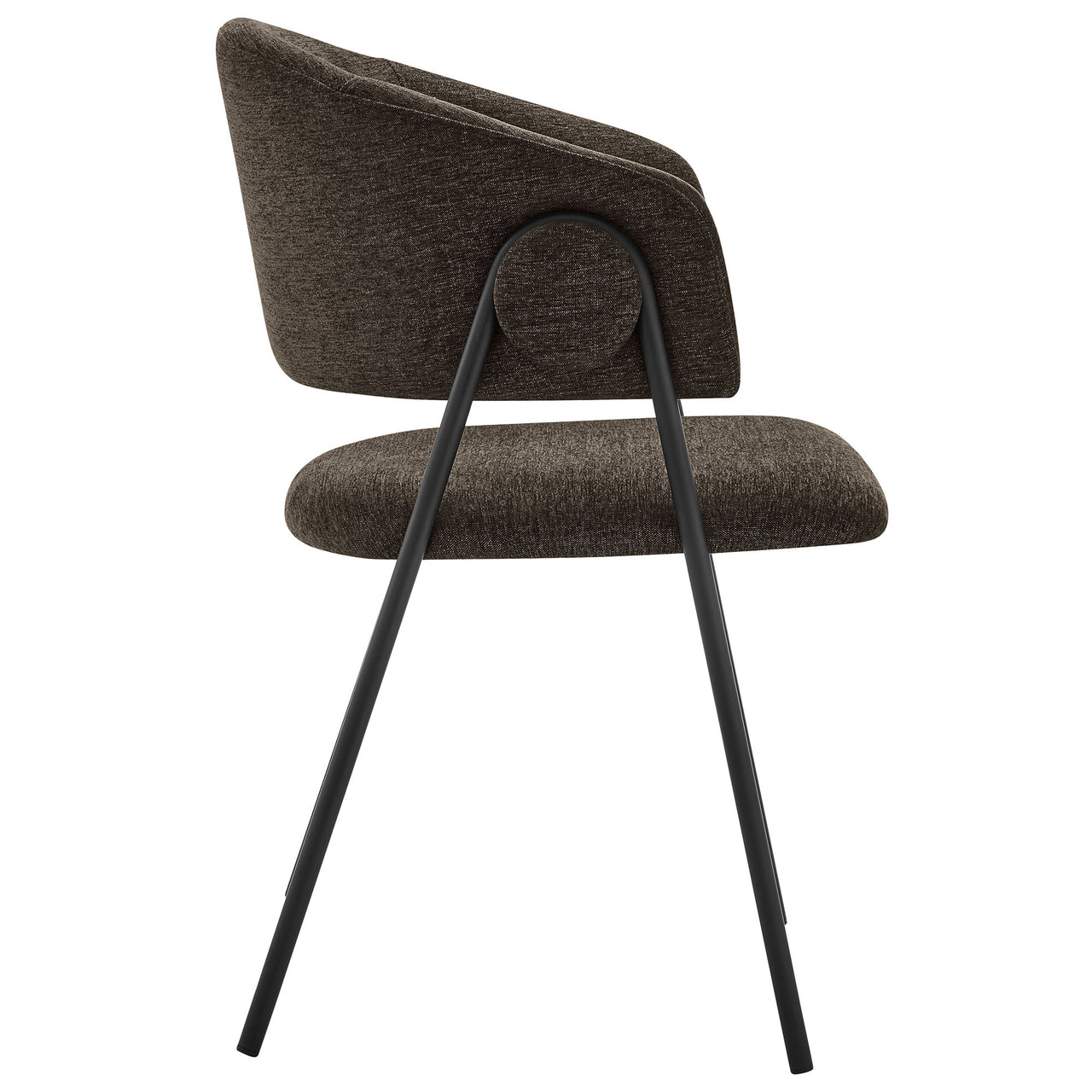 Alexis Chenille Dining Chair Set of 2, Coffee & Black