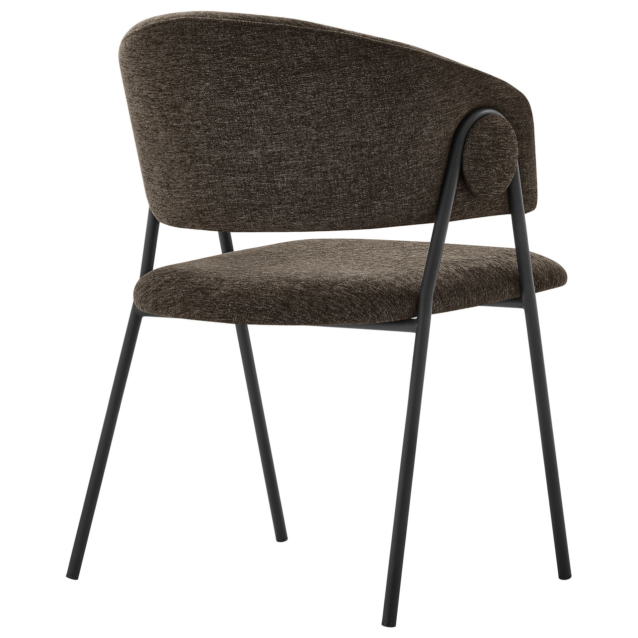 Alexis Chenille Dining Chair Set of 2, Coffee & Black