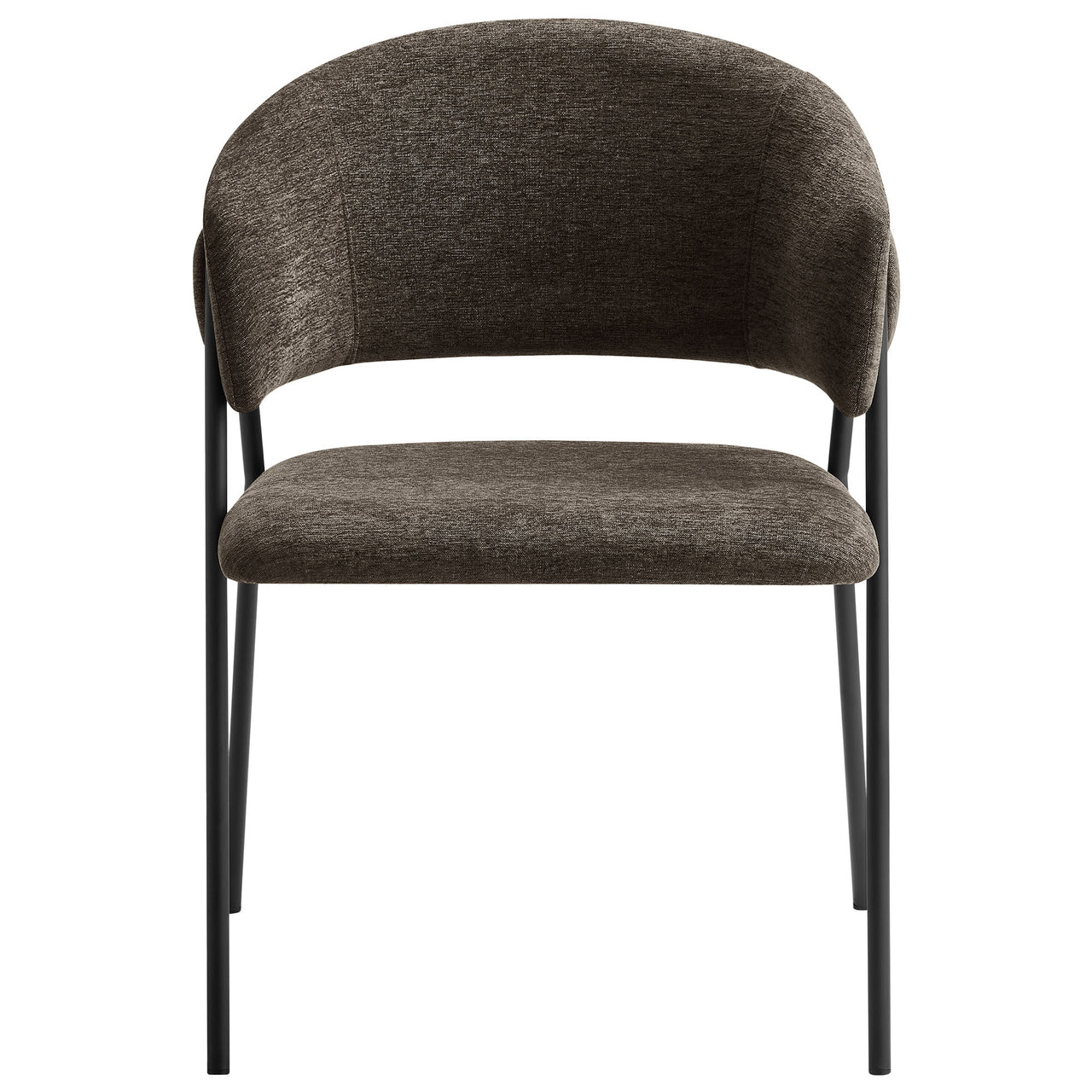 Alexis Chenille Dining Chair Set of 2, Coffee & Black