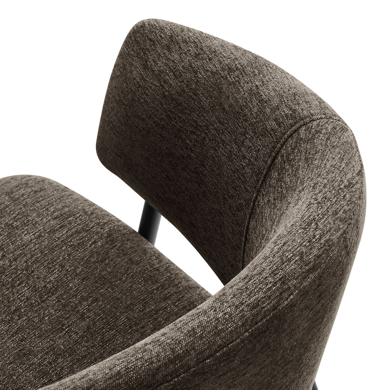 Alexis Chenille Dining Chair Set of 2, Coffee & Black