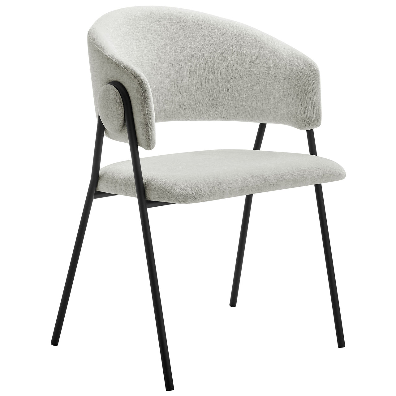 Alexis Chenille Dining Chair Set of 2, Light Gray & Black