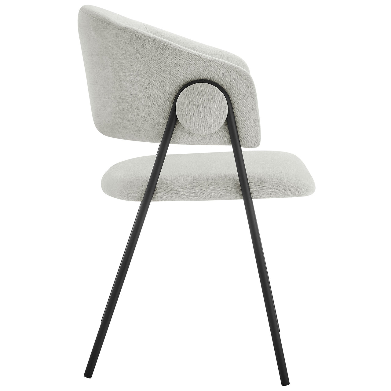 Alexis Chenille Dining Chair Set of 2, Light Gray & Black