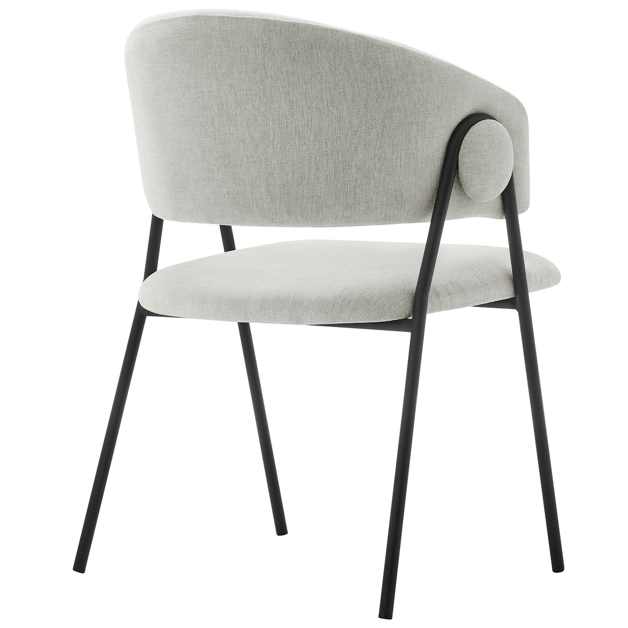 Alexis Chenille Dining Chair Set of 2, Light Gray & Black