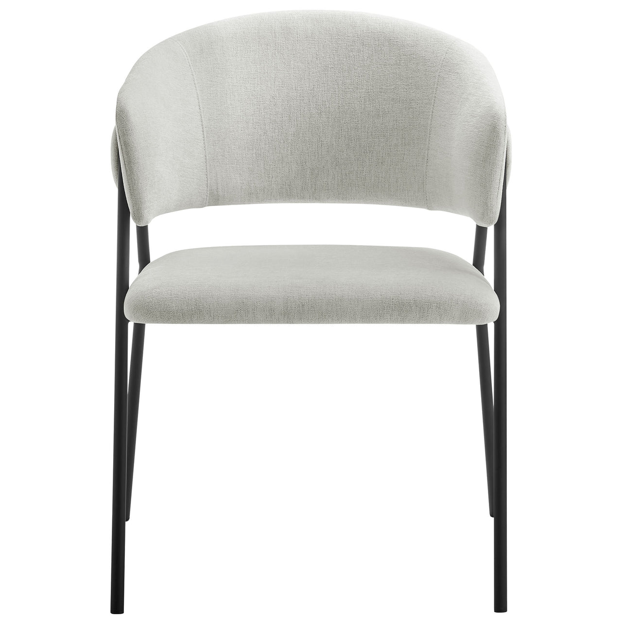 Alexis Chenille Dining Chair Set of 2, Light Gray & Black