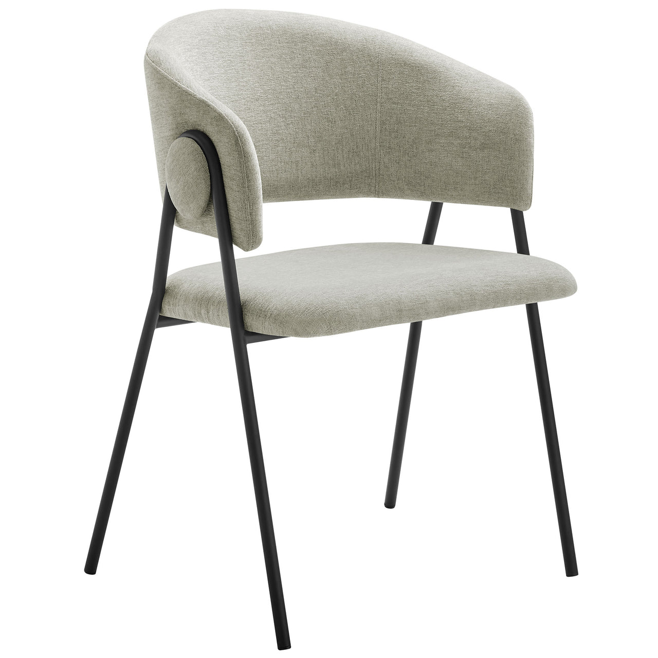 Alexis Chenille Dining Chair Set of 2, Taupe & Black