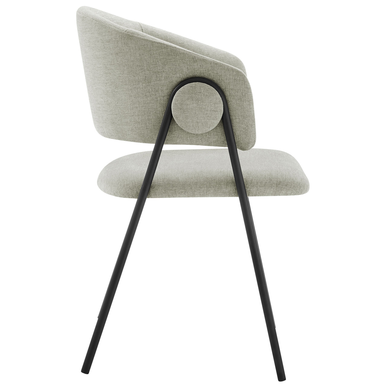 Alexis Chenille Dining Chair Set of 2, Taupe & Black