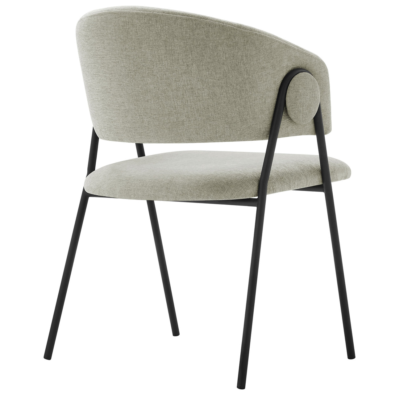 Alexis Chenille Dining Chair Set of 2, Taupe & Black