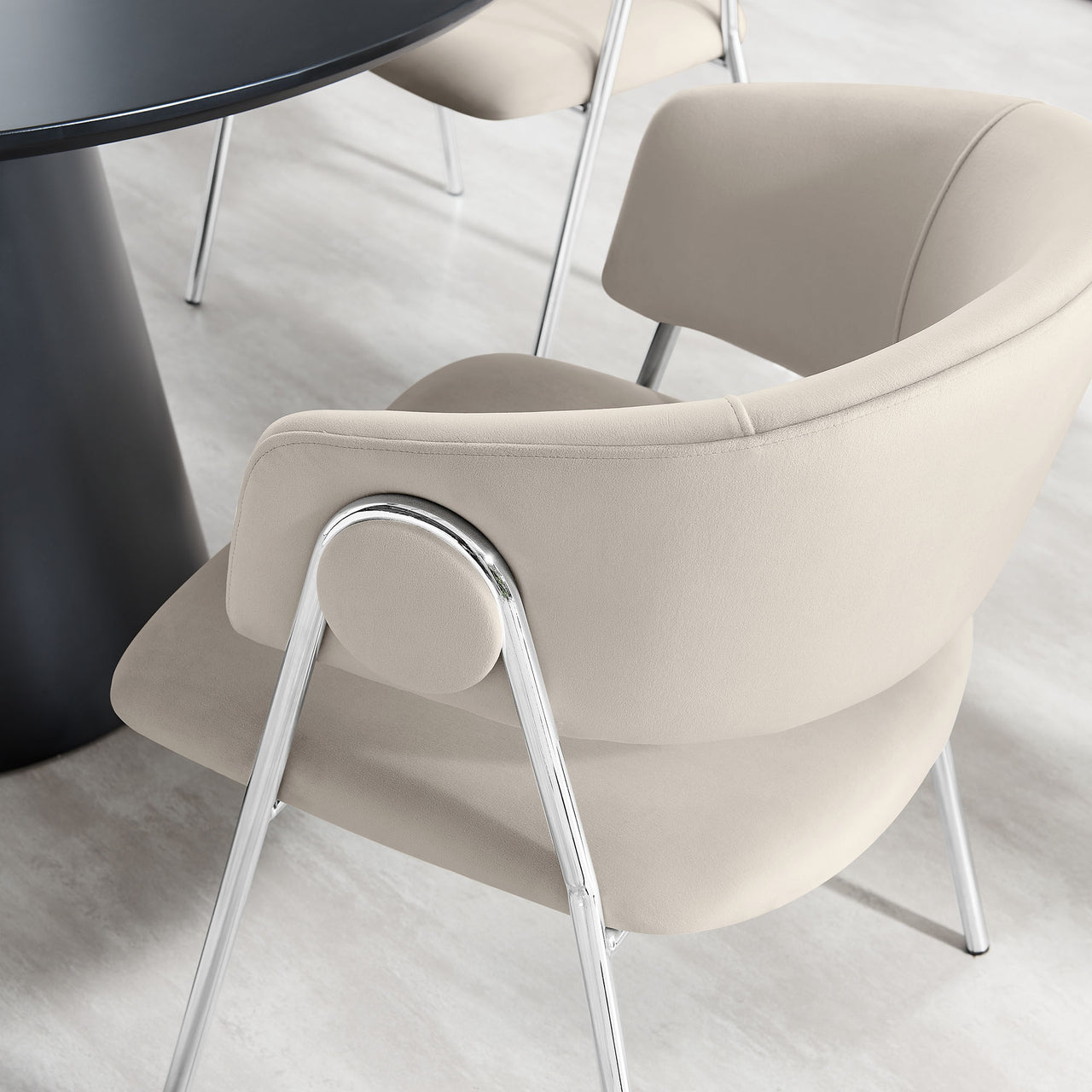 Alexis Velvet Dining Chair Set of 2, Almond