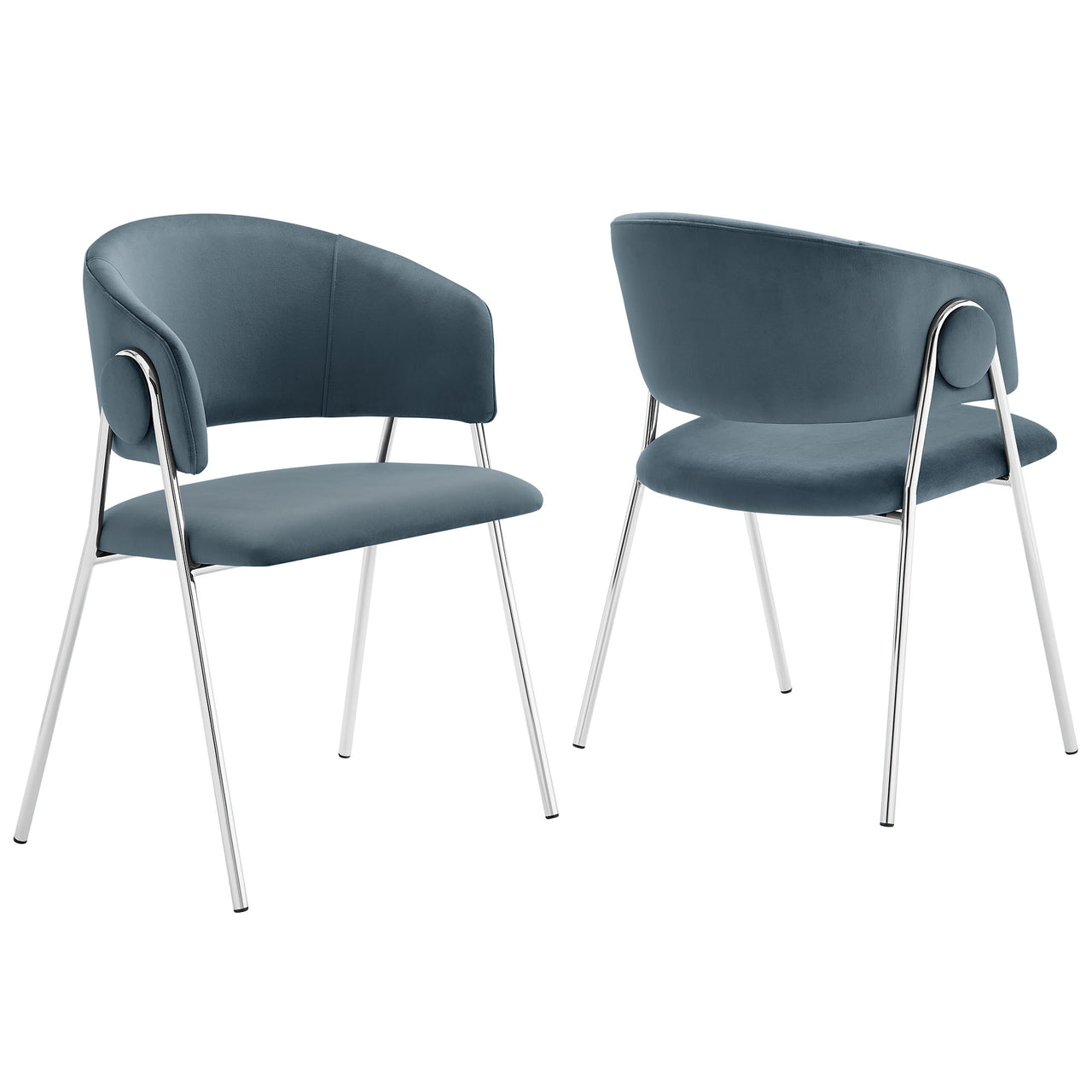Alexis Velvet Dining Chair Set of 2, Slate