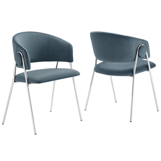 Alexis Velvet Dining Chair Set of 2, Slate