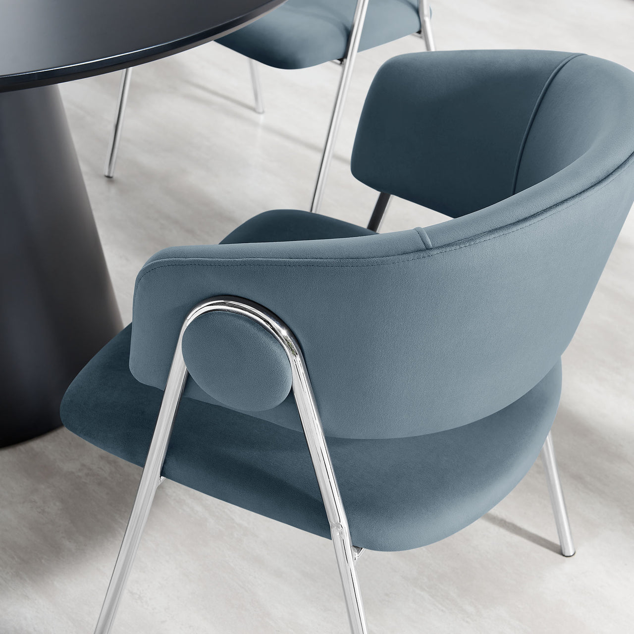 Alexis Velvet Dining Chair Set of 2, Slate