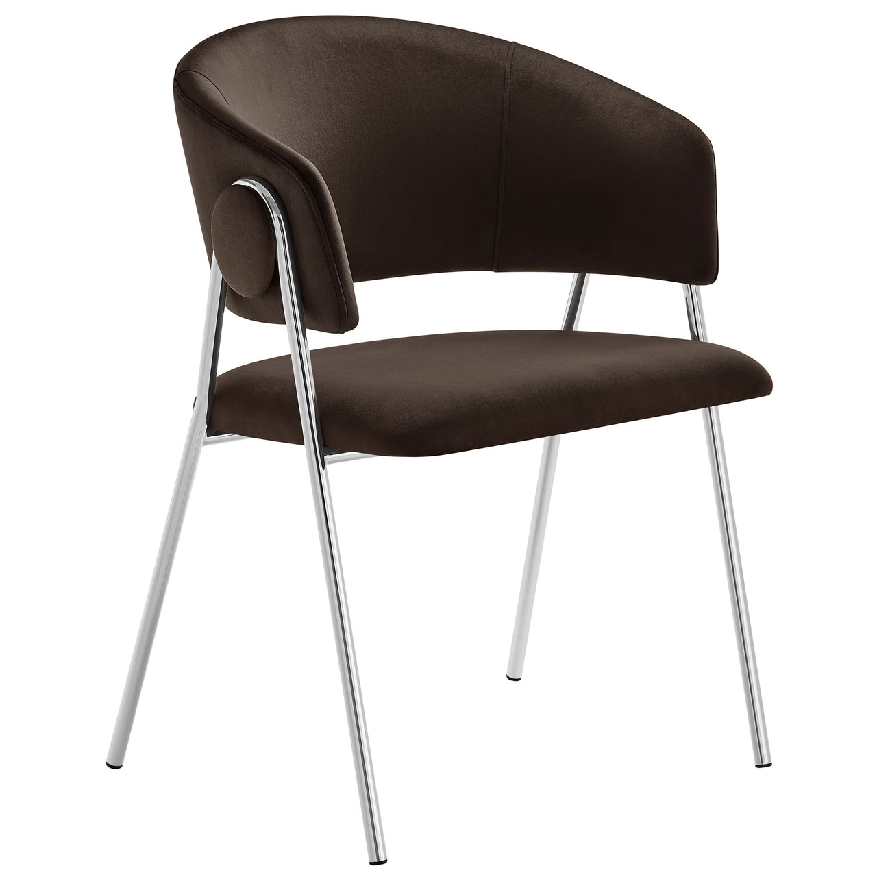 Alexis Velvet Dining Chair Set of 2, Chocolate Brown