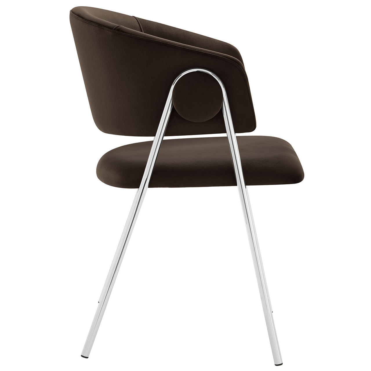 Alexis Velvet Dining Chair Set of 2, Chocolate Brown