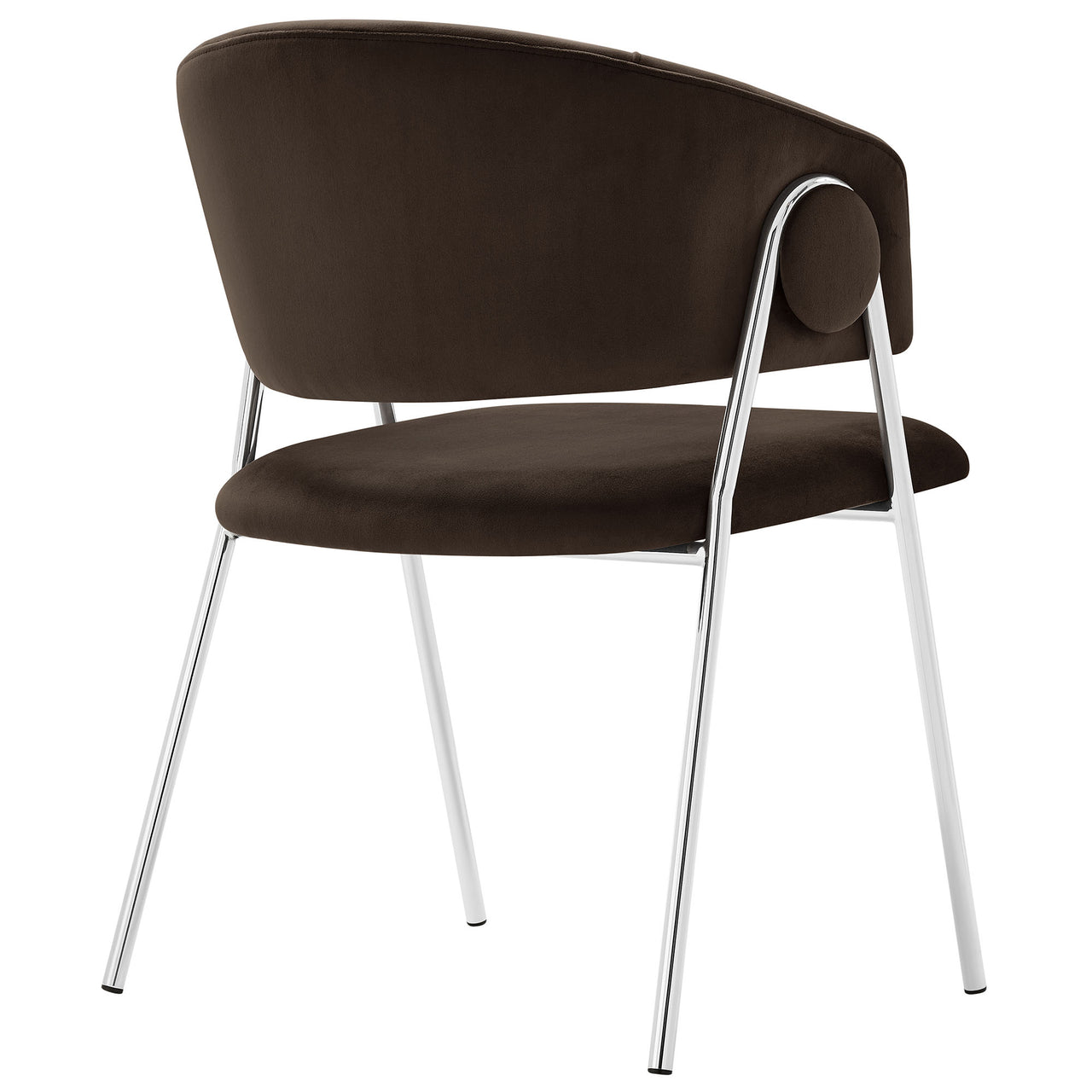 Alexis Velvet Dining Chair Set of 2, Chocolate Brown